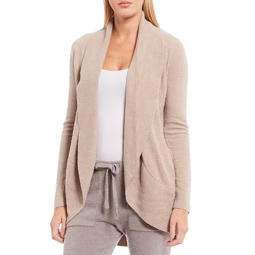 Barefoot Dreams CozyChic Lite® Circle Cardi Womens XS/S Taupe Cardigan Sweater